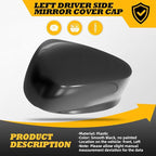 Left Side Rearview Mirror Cover Caps compatible with Accord 2008 2009 2010 2011 2012 2012 2013 Black Exterior Side Mirror Cover Rearview Mirror Caps Mirror Housing Left Driver Side