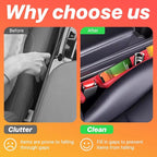 2PCS Car Seat Gap Filler, Anti-Drop Vehicle Console Crevice Blocker with 2 Storage Areas, Seat Side Seam Organizer Plug from Droping, Universal Automotive Interior Accessories (Red)