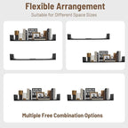 PHOENANCEE Floating Book Shelves,32 Inches Wall Bookshelf U Shaped,Long Hanging Bookshelf for Wall,Large Rustic Storage Books