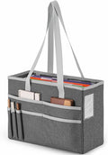 File Organizer Box, Portable Tote Bag Hanging Filing Box Desktop File Folder Document Storage Organizer with Pockets and Hand