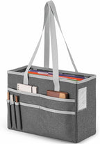 File Organizer Box, Portable Tote Bag Hanging Filing Box Desktop File Folder Document Storage Organizer with Pockets and Hand
