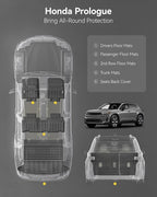 Floor Mats & Cargo Liner for 2024 2025 2026 Honda Prologue & Chevrolet Blazer EV, All Weather Protection Car Mats with Backrest Mat, Back Seat Cover Protector for 2025 Prologue Accessories, Black