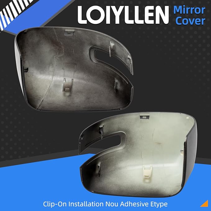 Driver & Passenger Side Mirror Cover Replacement for Jeep Renegade 2015 2016 2017 2018 2019 - Left & Right Side Mirror Covers, Rear View Mirror Cap Accessories Textured, With Lamp