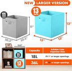 ShellKingdom Foldable Fabric Storage Cubes And Cloth Organizer Drawer For Closet And Toys, 13 X 13 X 13 INCH, 2 Pack (Light B