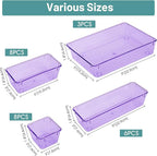 WOWBOX 25 PCS Plastic Drawer Organizer Set, Desk Drawer Divider Organizers and Storage Bins for Makeup, Jewelry, Gadgets for 