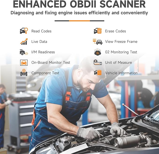 FOXWELL NT201 OBD2 Scanner Code Reader for Cars and Trucks - Reset Check Engine Light, Read and Clear Fault Codes, Live Data