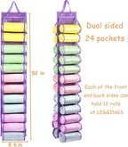 Legging Storage Bag Storage Hanger Can Holds 24 Leggings or Shirts Jeans Compartment Storage Hanger, Foldable Leggings Organi