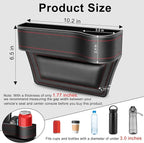 Car Seat Gap Filler, Car Seat Organizer with Cup Holder, Car Seat Gap Filler Organizer with 2 Seat Back Hooks for Phones, Keys, Cards, Canned Drinks, Ideal for Car storage Box - 2 Pack