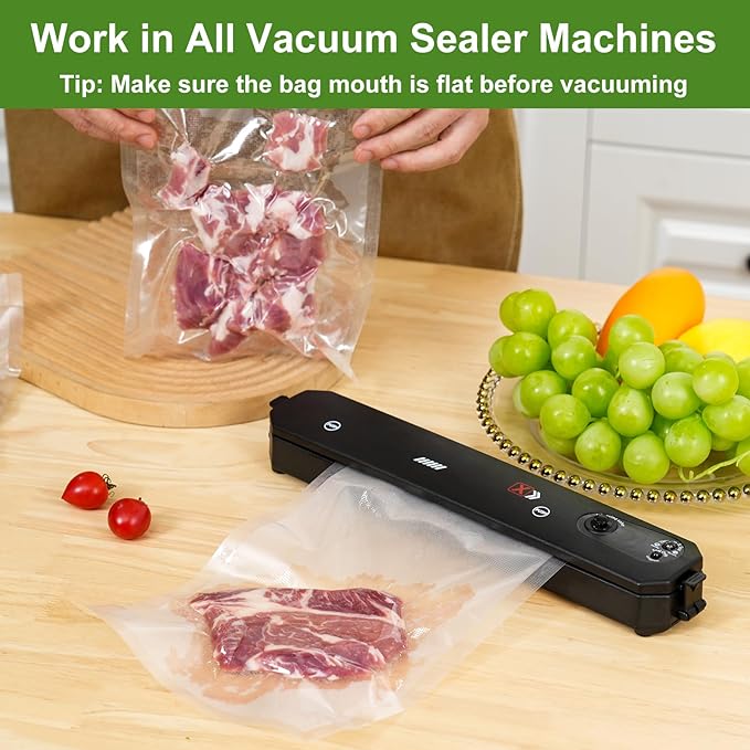 Moretoes 300pcs Vacuum Sealer Bags, 150pcs Quart 8" x 12" and 150pcs Pint 6" x 10", BPA Free, Pre-cut Commercial Grade Vac Ba