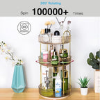 360 Rotating Makeup Organizer - Large Capacity Spinning Perfume & Cosmetic Skincare Holder for Vanity & Countertop (Vibrant O