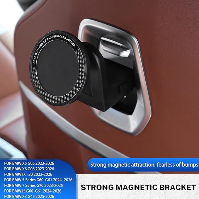 KUNGKIC for Car Headrest Tablet Holder for BMW X3 X5 X6 I20 G05 G06 G45 G60 G61 G70 Adjustable Tablet Car Mount for Back Seat Road Trip Essentials Black (Magnetic)