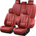 Coverado Car Seat Covers Full Set, Seat Covers for Cars, Red Car Seat Covers Front Seats and Back Car Seat Protector Waterpro