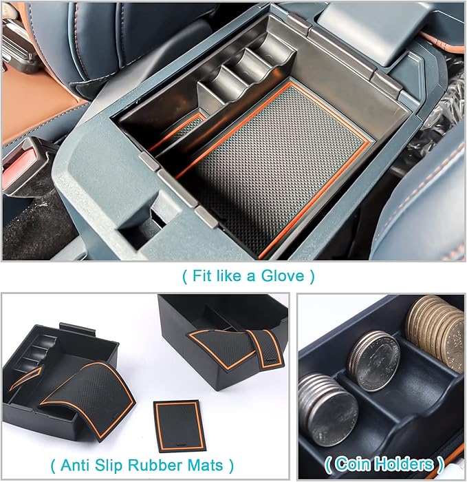 CDEFG for 2022-2026 Maverick Truck Center Console Organizer Tray 2022-2026 Maverick Armrest Trays Storage Box Coin Holder 202