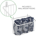 mDesign Small Metal Wire Wall Mounted Storage Organizer Basket Bin for Hanging in Kitchen, Garage, Entryway, Mudroom, Bedroom