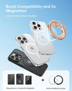 SYNCWIRE Magnetic Phone Ring Holder for MagSafe - Glitter Phone Grip Stand with 360° Rotation Finger Ring Kickstand Blingbling Compatible with iPhone 17 16 15 14 13 12 Pro Max MagSafe Accessories