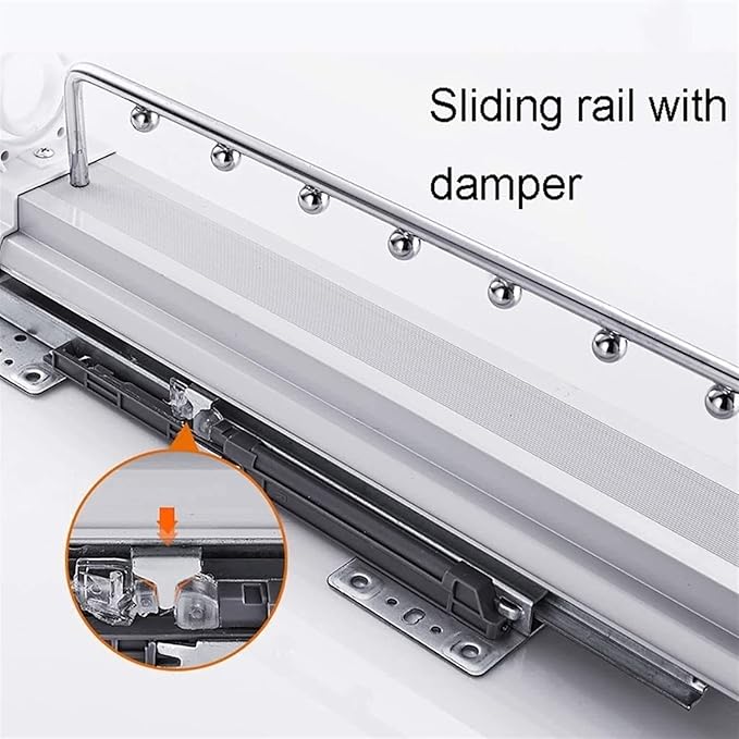 Pull Out Clothes Rail Extendable Clothes Rail - Sliding Wardrobe Closet Rod, Pull Out Closet Clothes Rail With Buffer System,