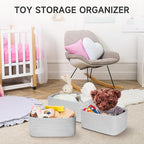 3-Pcs Shelf Baskets for Organizing, Closet Organizer Bins, Small Woven Baskets, Rope Toy Basket, Storage Basket for Shelves, 