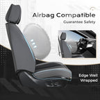 Coverado Seat Covers, Car Seat Covers Full Set, Leather Seat Covers for Cars, Car Seat Protector, Gray Car Seat Covers Front 