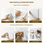 VUSIGN Pegboard Combination Wall Organizer Kit, 4 Pieces Pegboards and 17 Accessories Modular Hanging, Wall Mount Display Peg