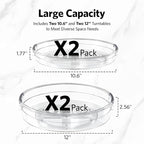 4 Pack Lazy Susan Organizer, Clear Lazy Susan Turntable, Set of 4 Acrylic Cabinet Organizer Shelf, Stackable Cabinet Riser fo