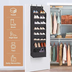 STORAGE MANIAC Over the Door Shoe Organizer Heavy-Duty Large Deep Pocket Hanging Shoe Organizer Shoe Rack Door Closet Shoe Or