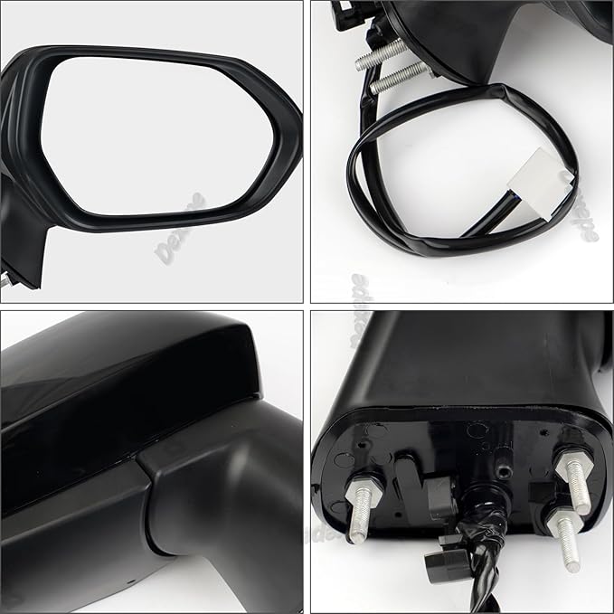 Passenger Side Mirror Assembly Compatible with Toyota Corolla 2020-2025 Heated Power Adjustable Glass Replace 8791012K70, TO1321392, 8791002929, 8791002917 Black (5Pin Right)