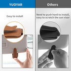 Yuoyar 2 Packs Magnetic Sunglass Holder for Car Visor - Universal Sunglasses Clip for Different Size Eyeglasses - Convenient Interior Car Accessories (Brown)