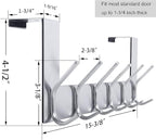 WEBI Over The Door Hook Door Hanger:Over The Door Towel Rack with 6 Hooks for Hanging Coats,Door Coat Hanger Towel Hanger Ove