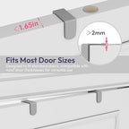 SWTYMIKI Over The Door Hooks Organizer - Multi-Functional Door Hanger with 16 Hooks & 2 Mesh Baskets, Long Coat Rack for Bath