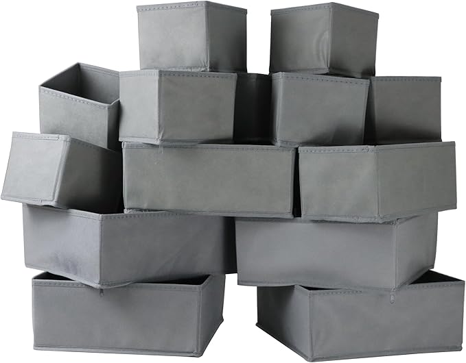 Fordonral 16 Pack Drawer Organizer Clothes, Foldable Fabric Dresser Organizer Closet Organizers and Storage Box for Underwear