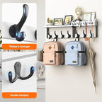 Evermagin 29" Coat Rack Wall Mount with Shelf, 4 in 1 Coat and Key Hanger with 11 Metal Hooks, Entryway Wall Mounted Shelf wi