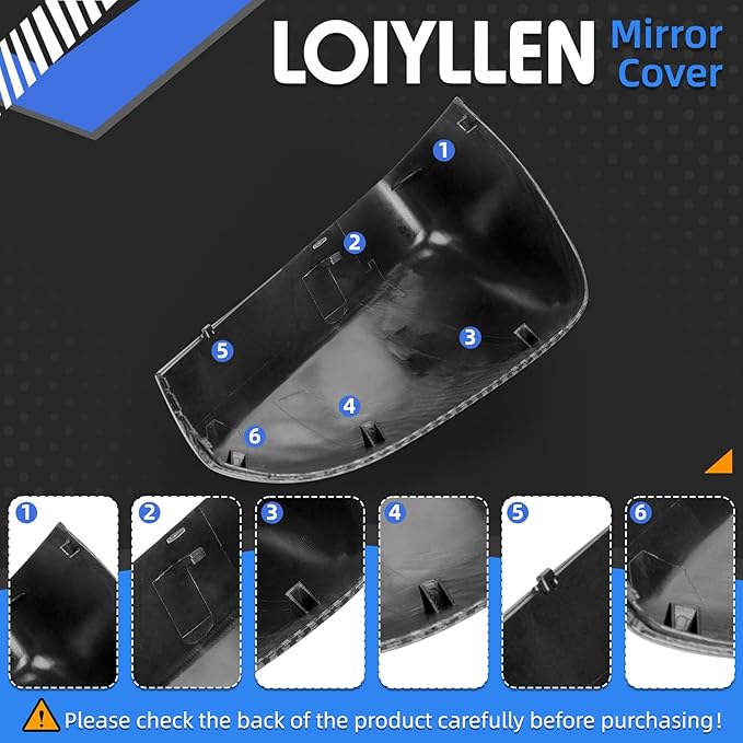 Passenger Side Mirror Cover Replacement for Ford Fusion 2013-2022 - Right Side Mirror Covers, Rear View Mirrors Cap Accessories Carbon Fibre, Without Lamp