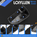 Passenger Side Mirror Cover Replacement for Ford Fusion 2013-2022 - Right Side Mirror Covers, Rear View Mirrors Cap Accessories Carbon Fibre, Without Lamp