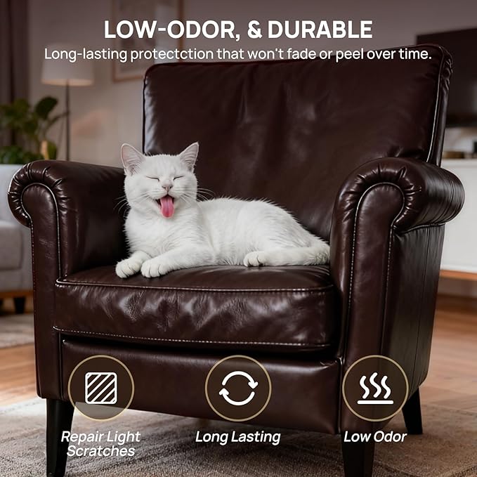 Leather Recoloring Balm with Leather Sealer, 10.58oz Leather Color Restorer, Brown Leather Repair Kit for Vinyl Furniture Sho