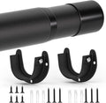 Closet Rod, 17 to 68 Inch Closet Rods for Hanging Clothes, Heavy Duty Adjustable Clothes Hanging Bar Rod Matte Black Closet P