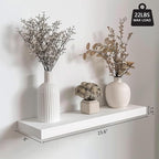 INHABIT UNION White Floating Shelves for Wall-24in Wall Mounted Display Ledge Shelves Perfect for Bedroom Bathroom Living Roo