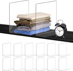 OKPOW Shelf Dividers for Closet Organizer: 12 Inch Tall Acrylic Clear Closets Organization Storage for Sweater Clothes Bag Pu