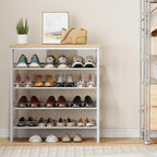 HOOBRO Shoe Rack for Entryway, 5-Tier Shoe Organizer with Adjustable Mesh Shelves, 12-16 Pairs of Shoes, Spacious Floor Mount