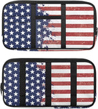 American Flag Car Sun Visor Organizer,Multi-Pocket Visor Organizer Storage Pouch with Double Zippers Document Holder for Insurance, Pen, Chapstick