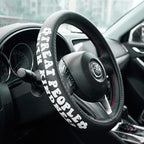 Treat People with Kindness Car Leather Steering Wheel Cover - 15-inch Universal Microfiber- Soft & Breathable & Silicone Anti