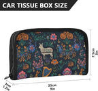 Car Tissue Holder Car Visor Organizer Tissue Box Holder for Car Sun Visor Organizer with Car Vehicle Accessories Essentials Interior for Women Men Dark Harp Sheep Flowers Embroidery