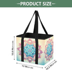 Mandala Reusable Grocery Bags Large Shopping Tote Bag with Reinforced Bottom Board, Water Resistant Foldable Storage Bags for