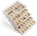 YUFONG Jewelry Organizer with 5 Drawers Clear Acrylic Earring Display Case Velvet Jewelry Storage Box Display Holder for Earr