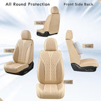 Coverado Seat Covers Front Seats, Waterproof Car Seat Covers, Luxury Leather Seat Covers for Cars, Automotive Seat Covers Lea
