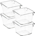 4 Pack Drawer Organizer - 3" X 3" Clear Acrylic Storage Bins with Non-Slip Pads, Versatile Desk Tray for Makeup, Jewelry, Kit