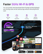 Vantrue S1 Pro Max AI Dash Cam 4K+4K w/ADAS & BSD, Dual STARVIS 2 Dash cam Front and Rear, 2 Channel HDR Dashcam, PlatePix Ni