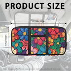 Car Sun Visor Organizer,Hippie Flower Multi-Pocket Car Truck SUV Storage Pouch Holder Elastic Bands Universal Fit Document Holder for Registration