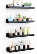 upsimples Acrylic Shelves for Wall Decor, 15" Display Shelf Perfume Organizer for Bathroom, Bedroom, Living Room, Floating Bo