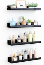 upsimples Acrylic Shelves for Wall Decor, 15" Display Shelf Perfume Organizer for Bathroom, Bedroom, Living Room, Floating Bo