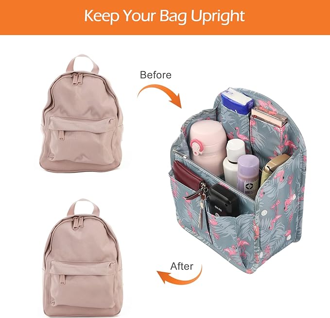 Surblue Backpack Organizer Insert Liner Hanging Travel Rucksack Purse and Handbag Insert Pocket, High-capacity Divider Foldab